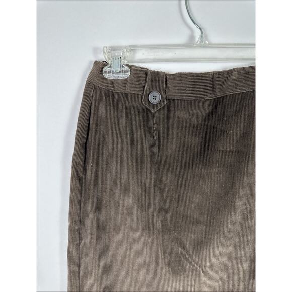 NWT NortonStudio Petites Corduroy Brown Fall Leaves Midi Skirt Size 6P Vintage - Picture 3 of 16